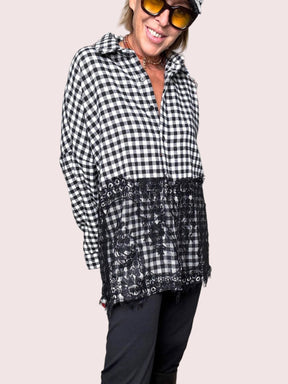 FEMALE - CAMICIA OVER  PARIS 19066/ CHECK FEMALE 