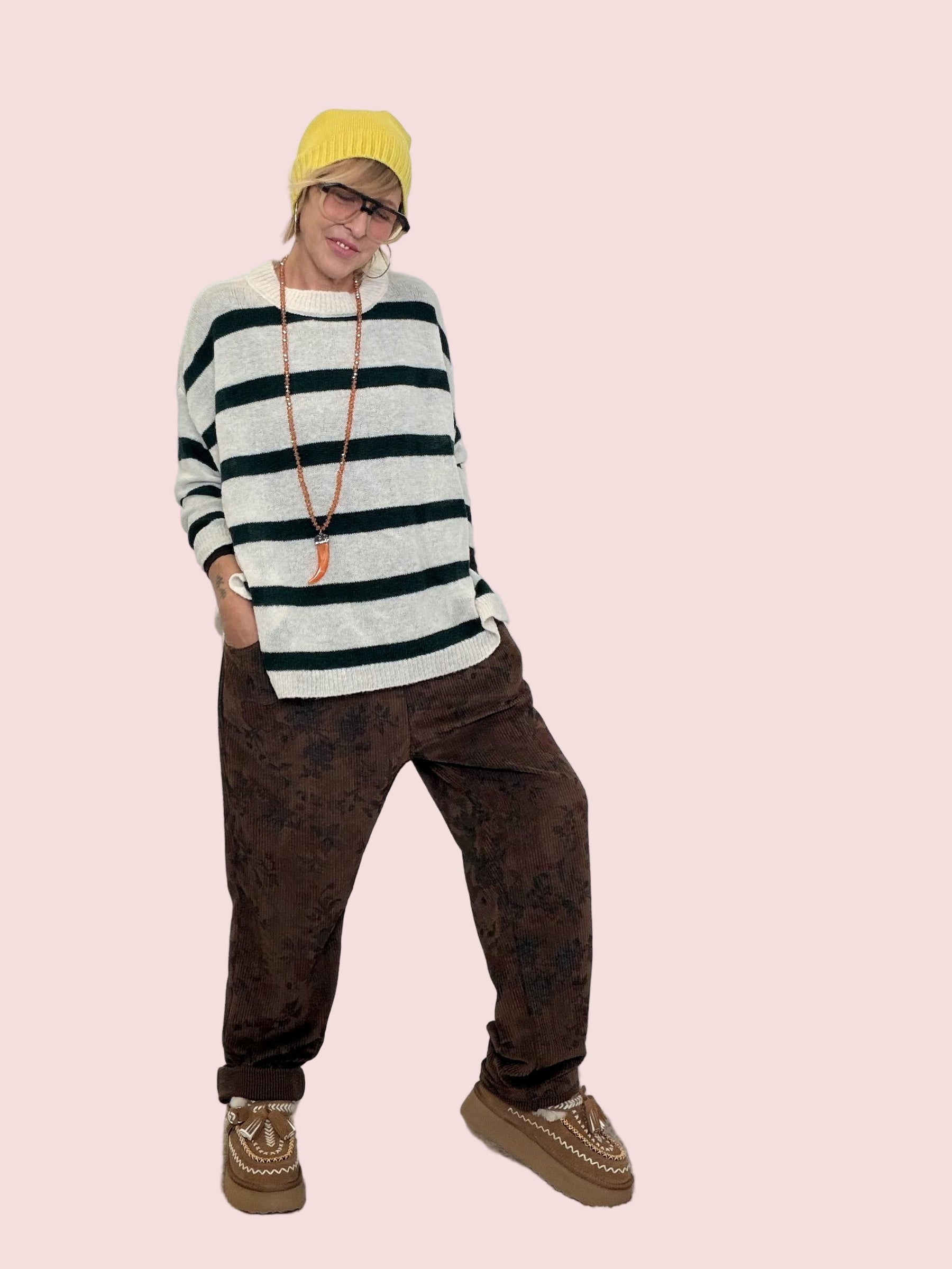 DEJA VU - Pantalone Soft & Cozy Mood A25RU201/ MARRONE DEJA VU 