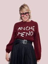 FEMALE - Maglia over con scritta ANCHE MENO VINO BEIGE A3019/ VINO/BEIGE FEMALE 