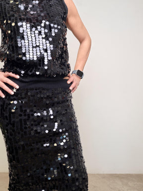 SOUVENIR - GONNA A PAILETTES V38A0990/ NERO SOUVENIR 