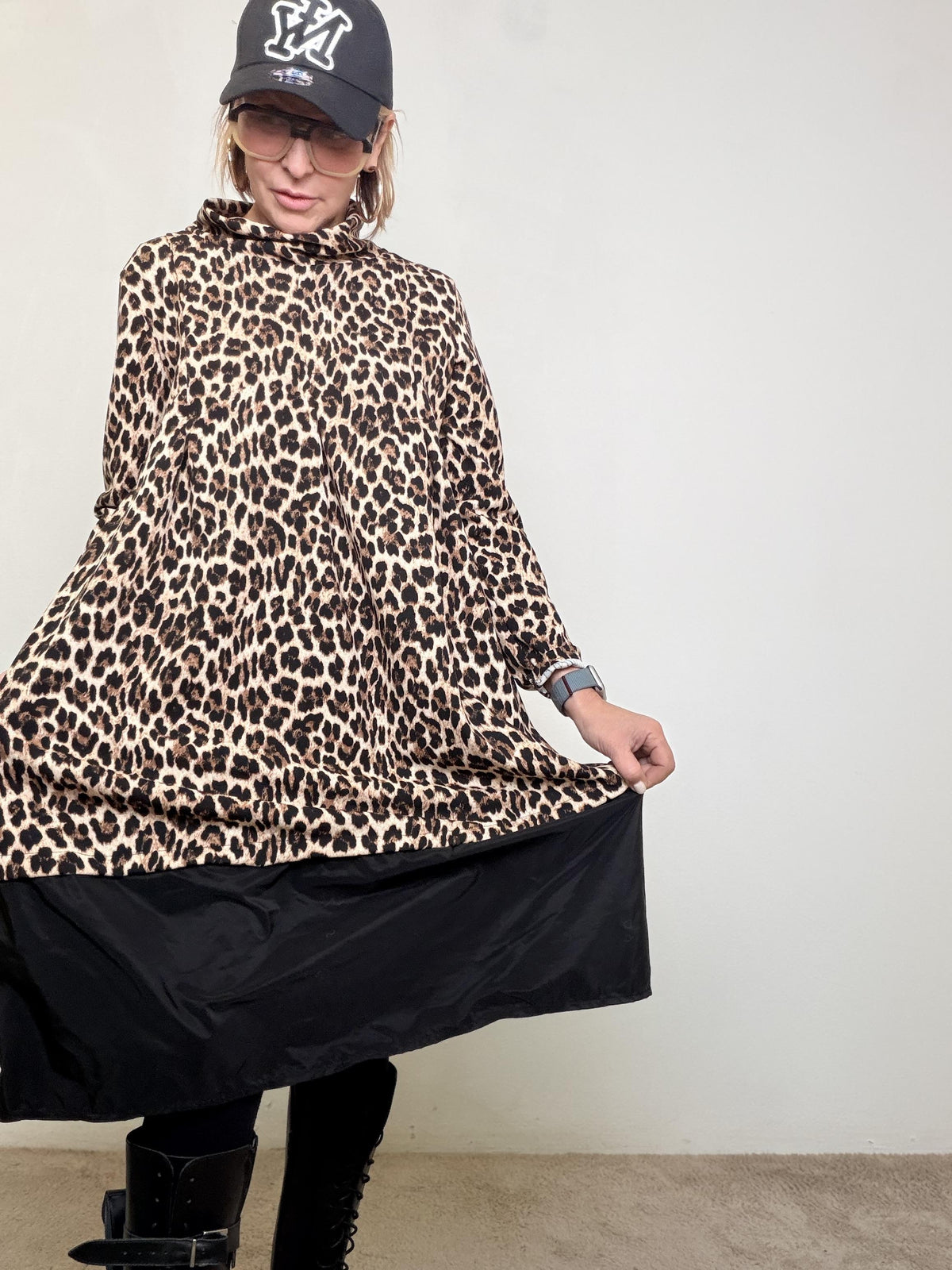 FEMALE - ABITO ANIMALIER CON DOPPIA BALZA TAFTA 39262ZGYSC/ LEOPARDATO FEMALE 