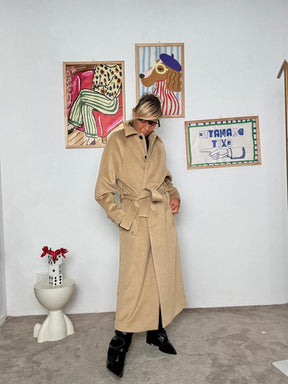 SOUVENIR - Cappotto lungo con cintura  eleganza senza tempo e comfort avvolgente cammello W38S0258/ CAMMELLO SOUVENIR 