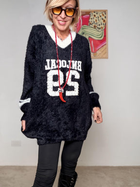 FEMALE - Maglia Abito College Furry NERA ZM52186/ NERO FEMALE 