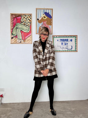 FEMALE - Giacca over a quadri moro A7006-H9/ CHECK MORO FEMALE 