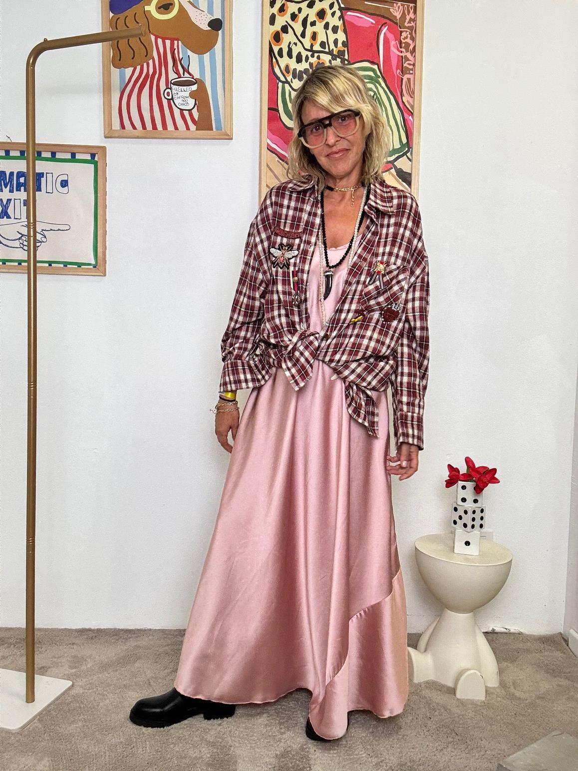 FEMALE - Camicia a quadri con ricami  country chic con un twist rock bordeaux M76052 BORDEAU FEMALE 