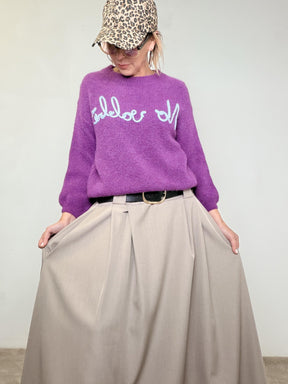 MAGLIA NO VABBE'  Ironica, morbida, irresistibile A2702/ VIOLA FEMALE 