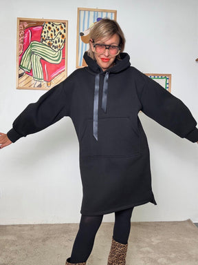 FEMALE - Abito felpa con cappuccio  Comfort & Cool Mood NERO R5662/ NERO FEMALE 