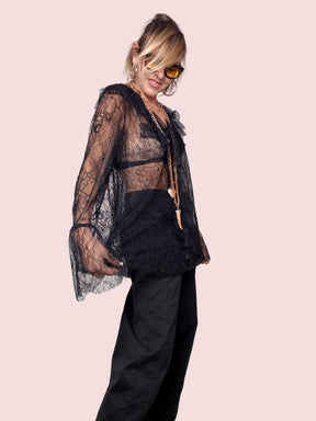 SUSY STAR - MAGLIA  PIZZO NERO ST25909/ NERO SUSY STAR 