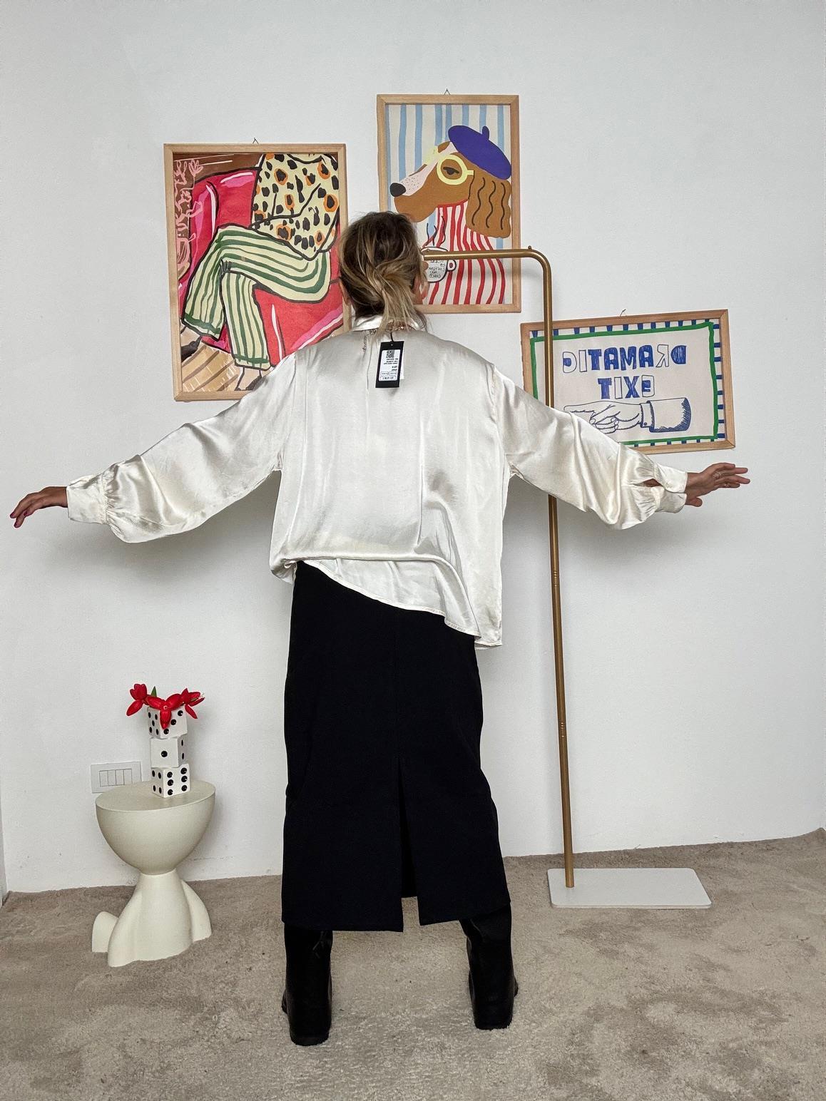 SUSY STAR - Gonna lunga donna a vita alta PUNTO MILANO  comoda, versatile e di tendenza NERO ST57PM/ NERO SUSY MIX 