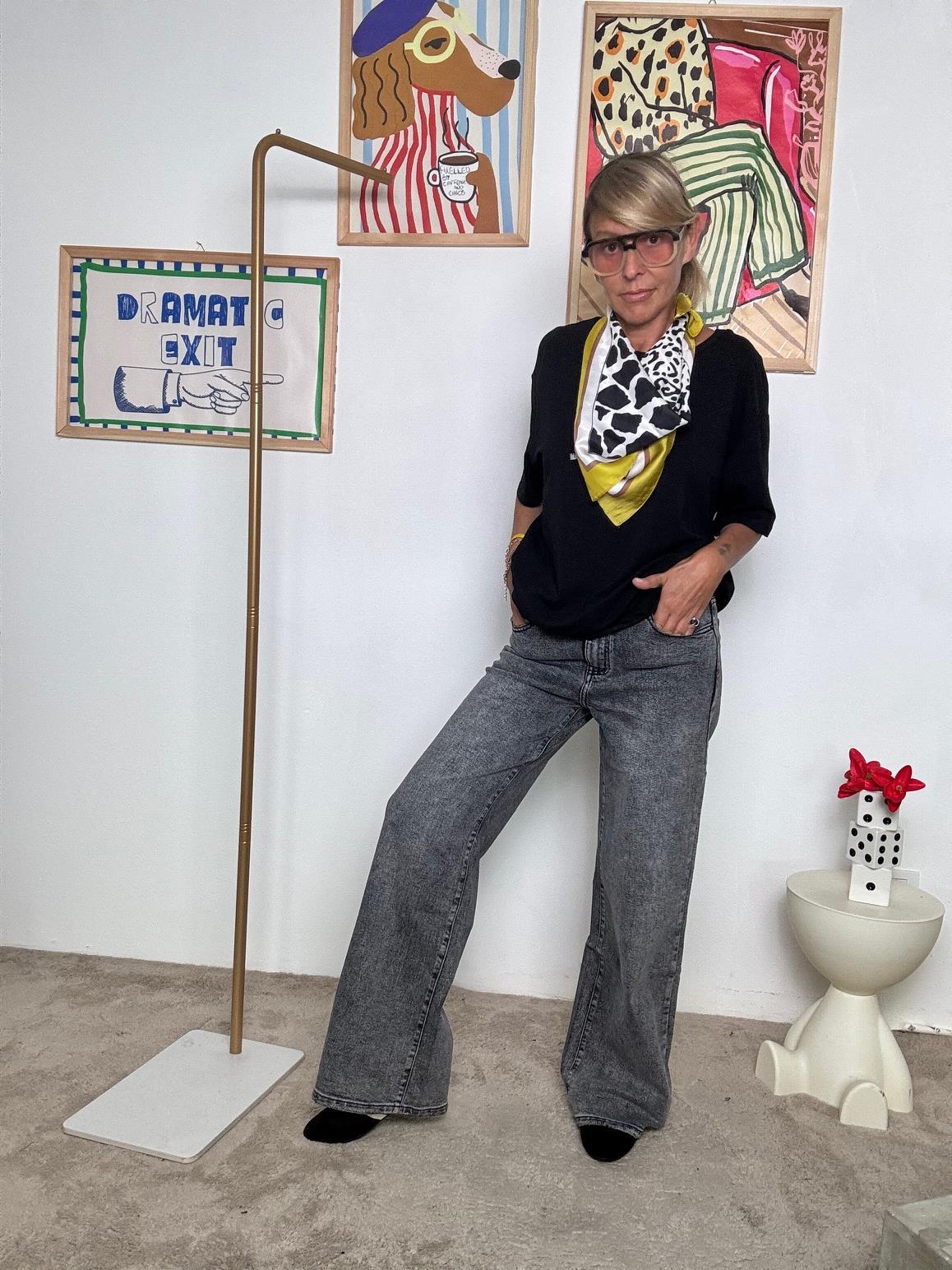 DEJA VU - Jeans donna a gamba dritta con risvolto  Pratici, cool, senza sforzo GRIGIO A25S0203/ GRIGIO DEJA VU 