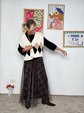 FEMALE - Gilet donna in maglia con motivo a rombi ZM66003/ BEIGE FEMALE 