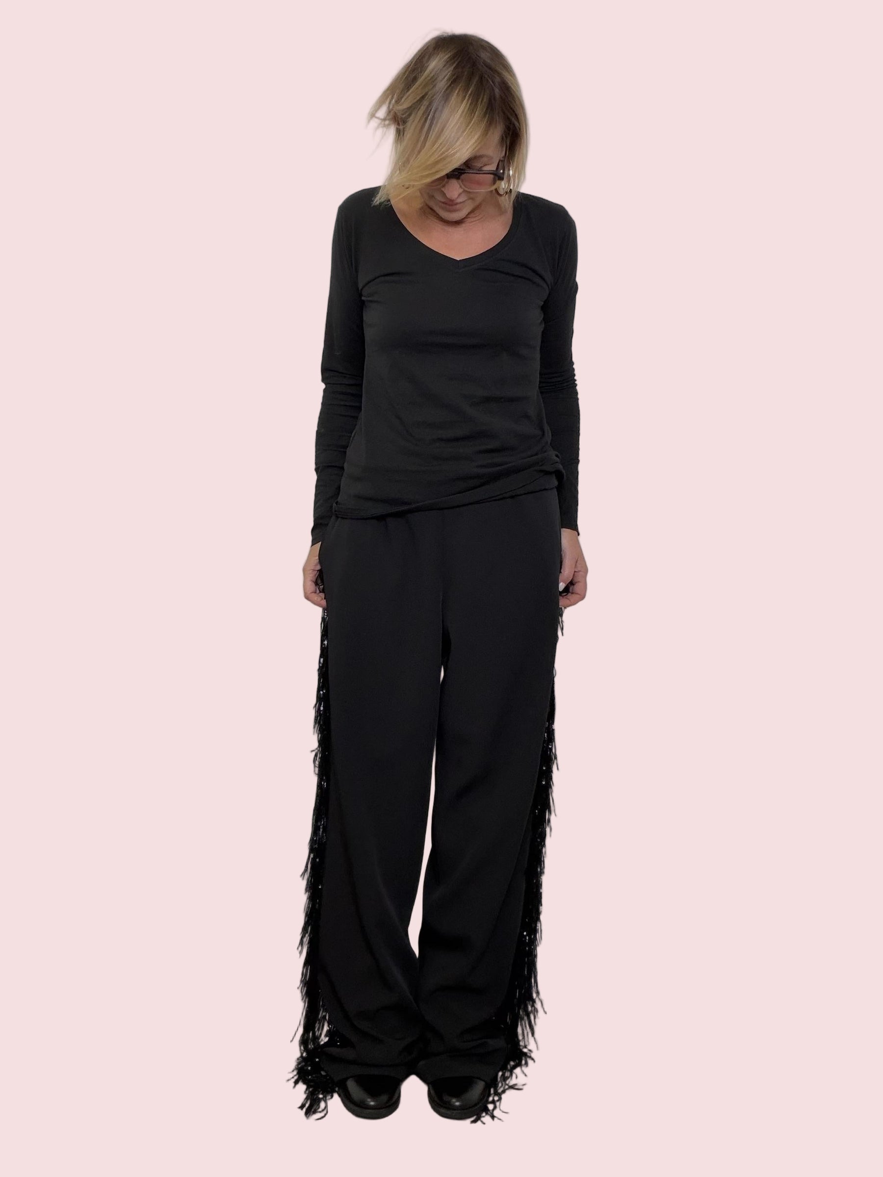 SUSY STAR - Pantalone Fringe Party STSP119A/ NERO SUSY STAR 