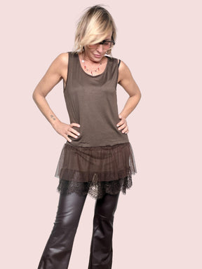 FEMALE - Set Maglia & Sottoveste Lace Duo MORO KMALAPI/ MORO FEMALE 