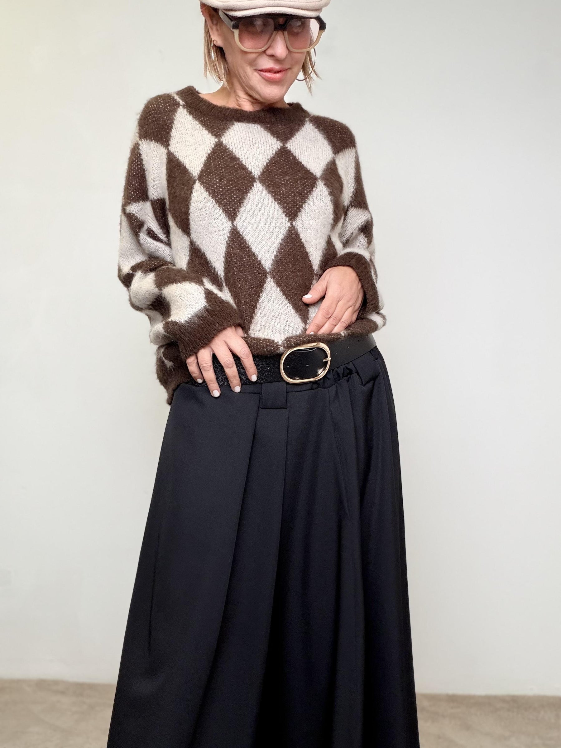 Gonna lunga nera a vita alta BS1696HLLS/ NERO FEMALE 