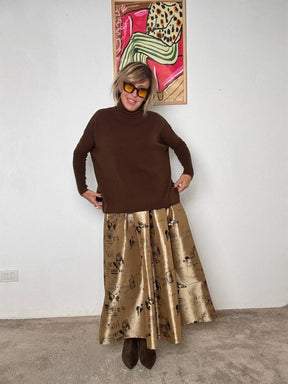 SOUVENIR- Maglia dolcevita morbida a manica lunga moro B38D0065/ MORO SOUVENIR 