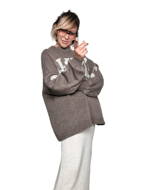 FEMALE - Maglia Copenhagen KMACOP/ TAUPE-PANNA FEMALE 