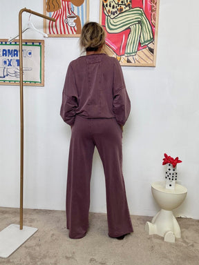 Felpa Oversize Nube Soft  Tinta in Capo VINO M54513-2/ VINO FEMALE 