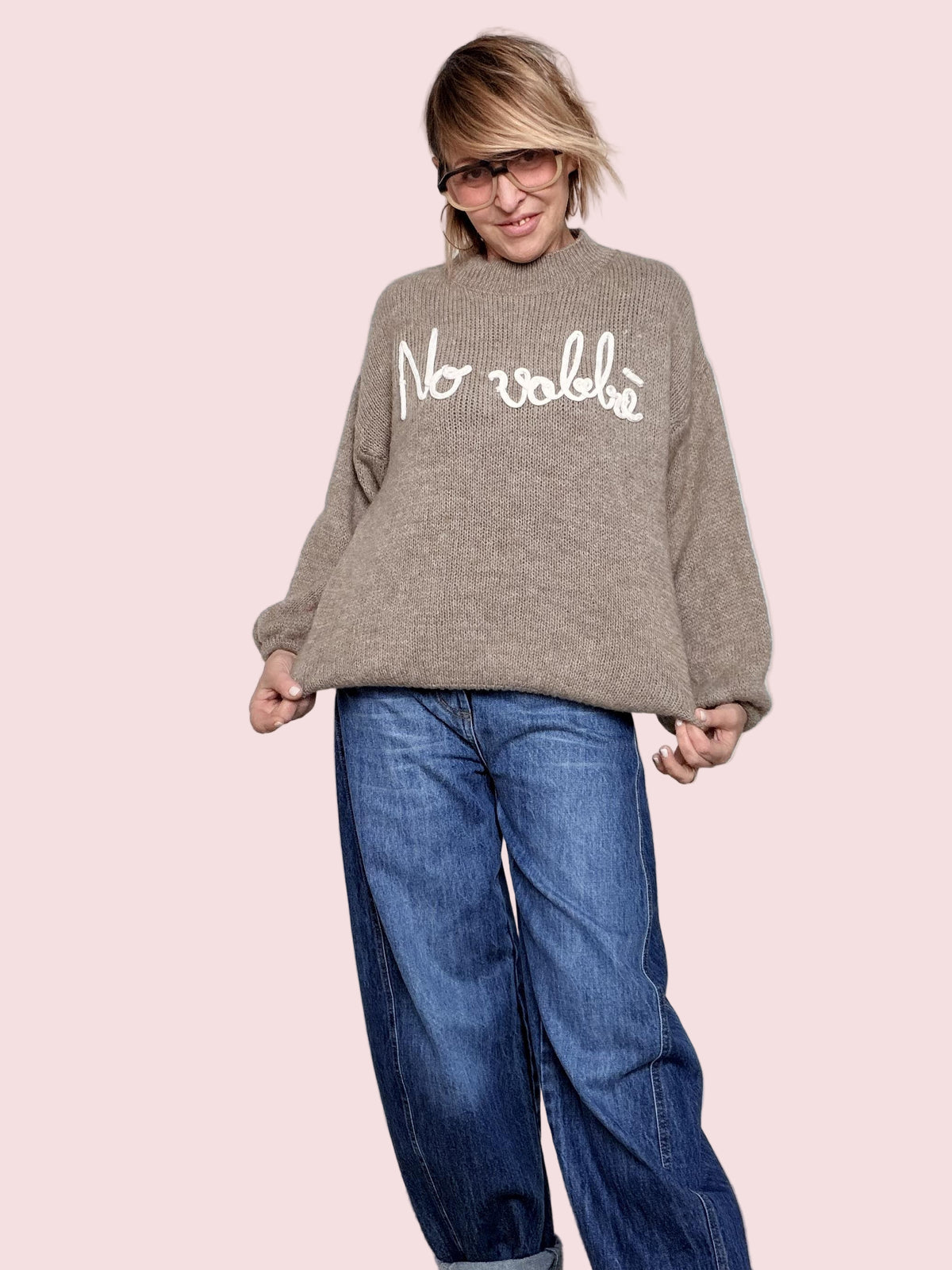 FEMALE - Maglia over No vabbè TAUPE A2702/ TAUPE FEMALE 