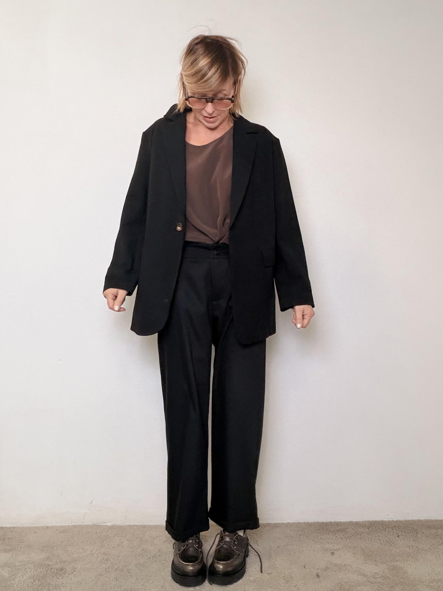 DEJA VU - Pantalone Easy Chic A25DL211/ NERO DEJA VU 