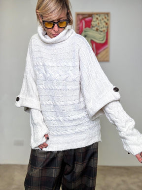 SUSY STAR - MAGLIA CON MANICOTTI LATTE ST3WM221 LATTE SUSY STAR 