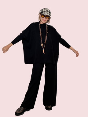 SOUVENIR - MAGLIA OVERSOFT NERO V38A1000/ NERO SOUVENIR 