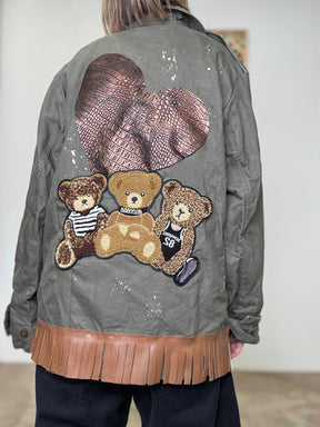 AB PINK - GIACCA TEDDY ARMY GIACCA TEDDY ARM/ MILITARE AB PINK 