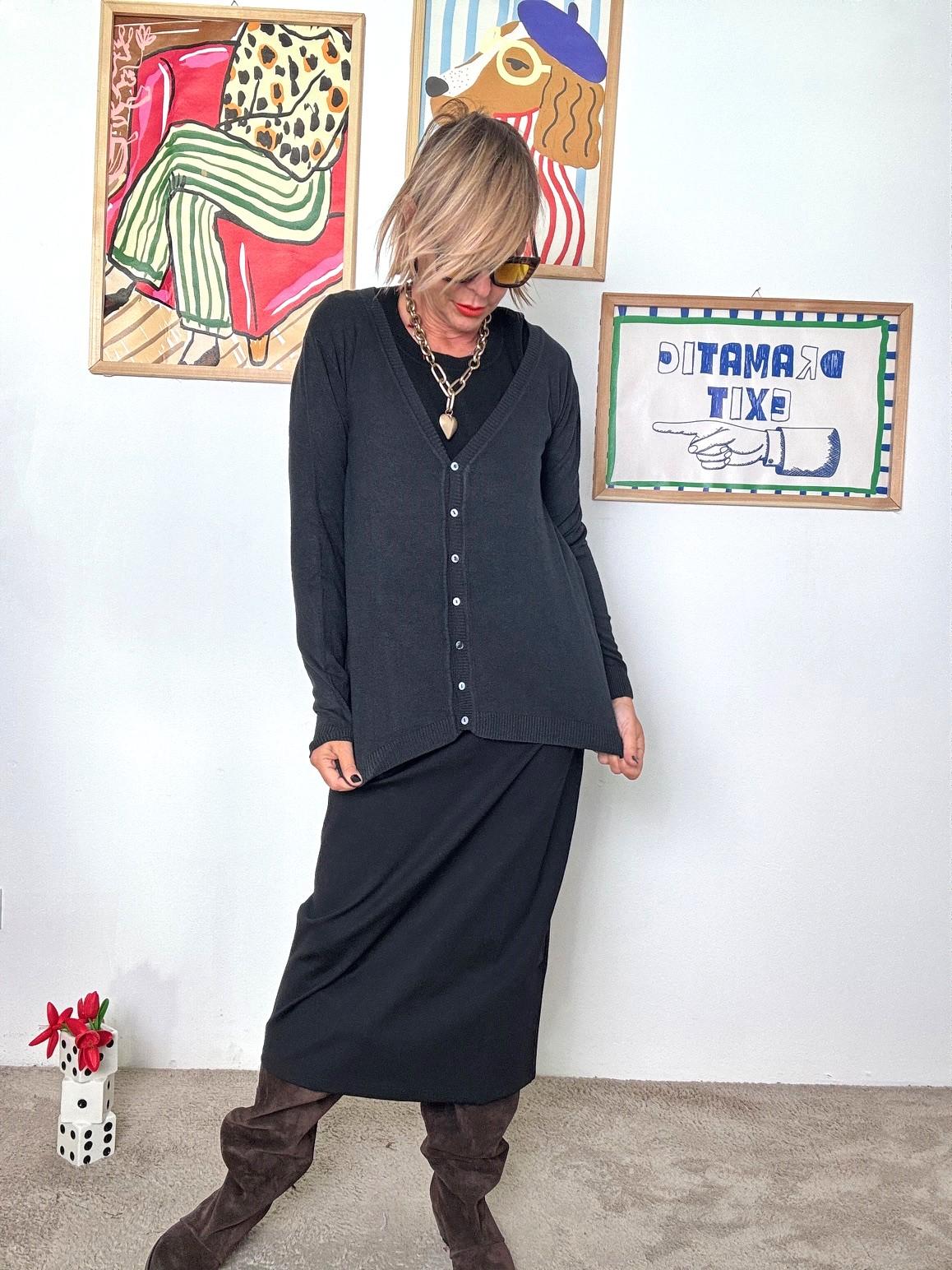 SUSY STAR - Cardigan basic chic NERO ST2504/ NERO SUSY STAR 