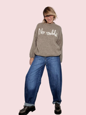 FEMALE - Maglia over No vabbè TAUPE A2702/ TAUPE FEMALE 