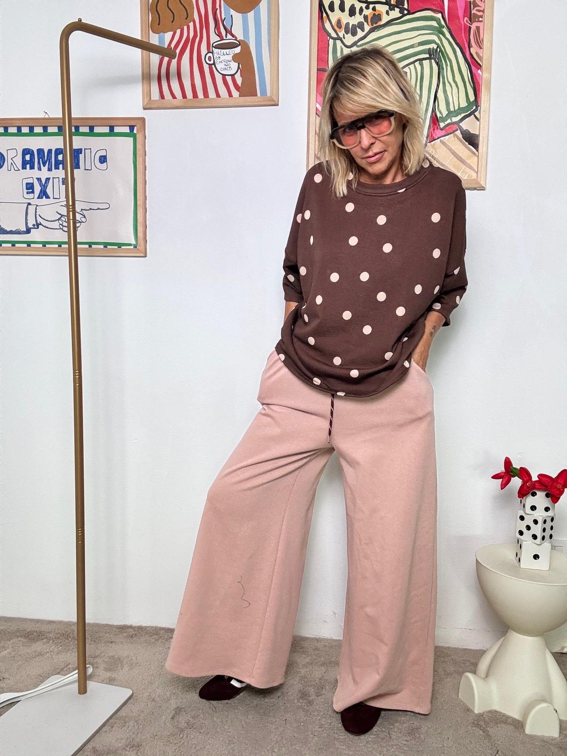 FEMALE - Felpa Oversize "Dot Power"  Stile comodo con personalità MORO H1416/ MORO FEMALE 
