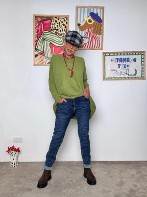 DEJA VU- Maglia donna  oversize e trendy verde A25IL404/ VERDE DEJA VU 