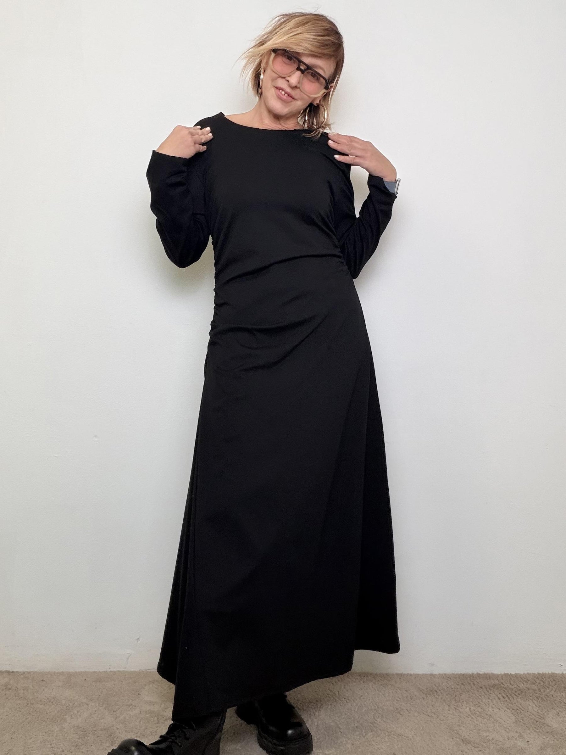 FEMALE - ABITO LUNGO NERO 39261LMB+H/ NERO FEMALE 