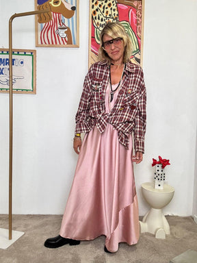 FEMALE - Camicia a quadri con ricami  country chic con un twist rock bordeaux M76052 BORDEAU FEMALE 