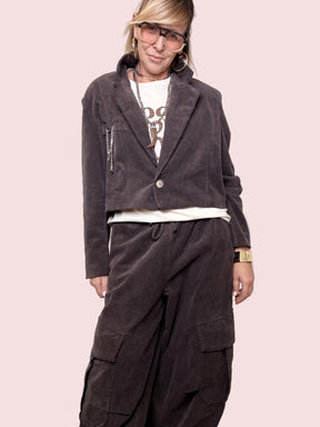 PHILIA LOFT - GIACCA CORDUROY CROP D01E0833/ MORO PHILIA LOFT 