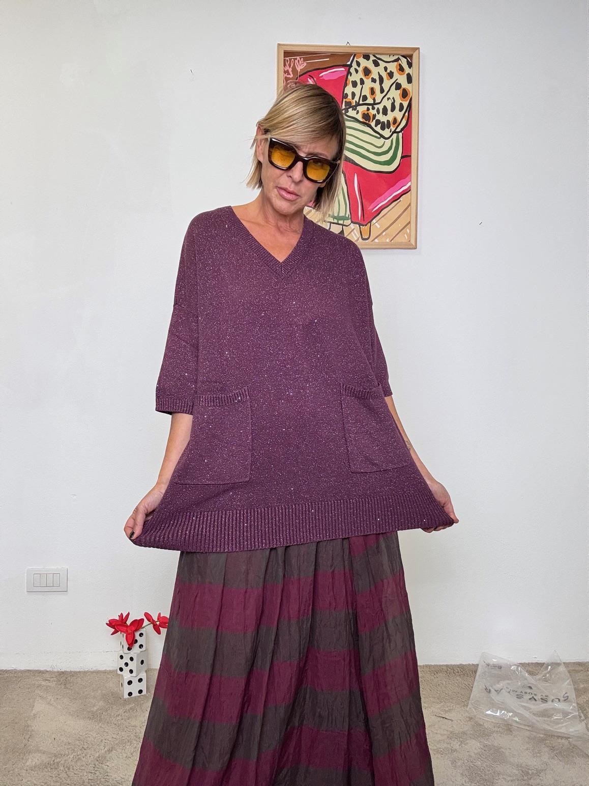 SUSY STAR - MAGLIA Gleam vino STLZ66770/ VINO SUSY STAR 