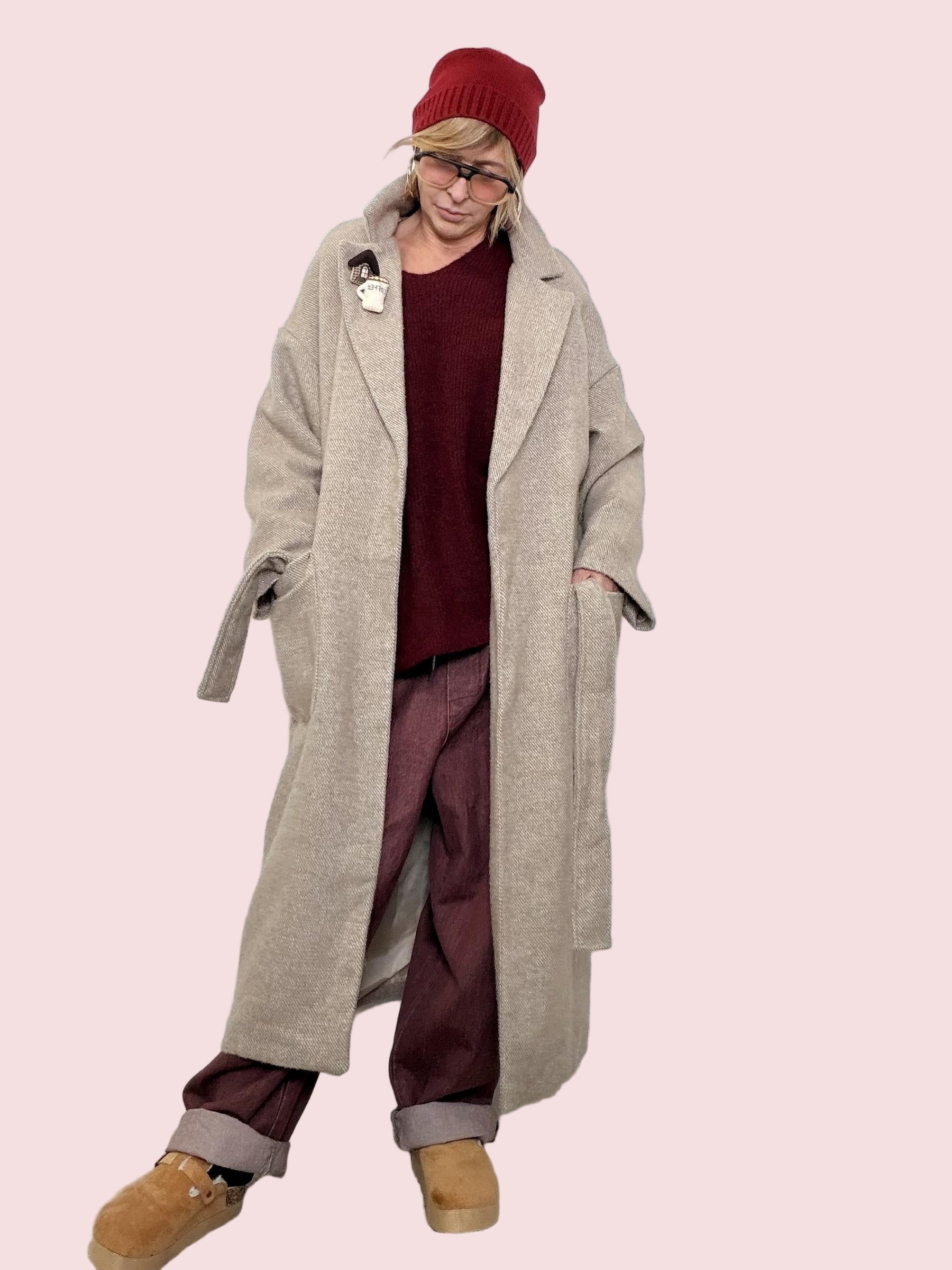 PHILIA LOFT - Cappotto Maxi Relax D01N0856/ PANNA PHILIA LOFT 