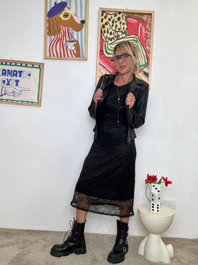 SUSY MIX - Giacca Ecopelle Stile Biker  Iconica, Ribelle, Sempre Giusta! 4158/ NERO SUSY MIX 