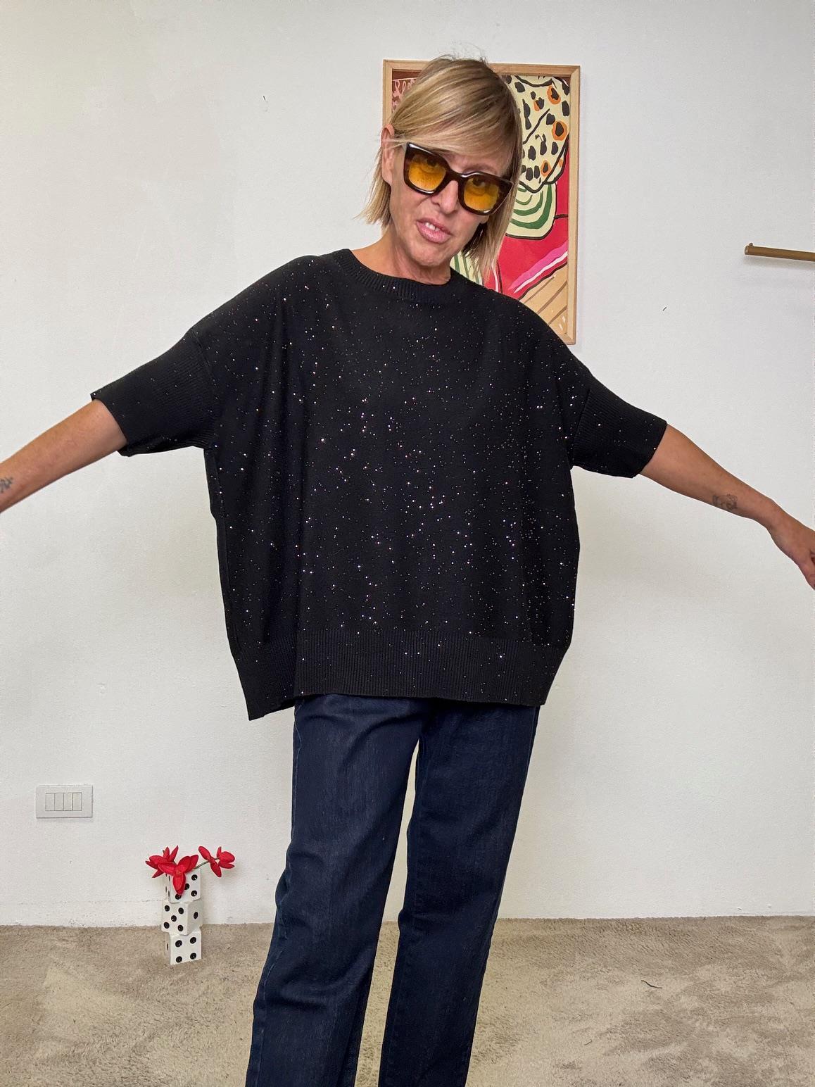 SUSY STAR - MAGLIA Gleam NERO STLZ66770/ NERO SUSY STAR 