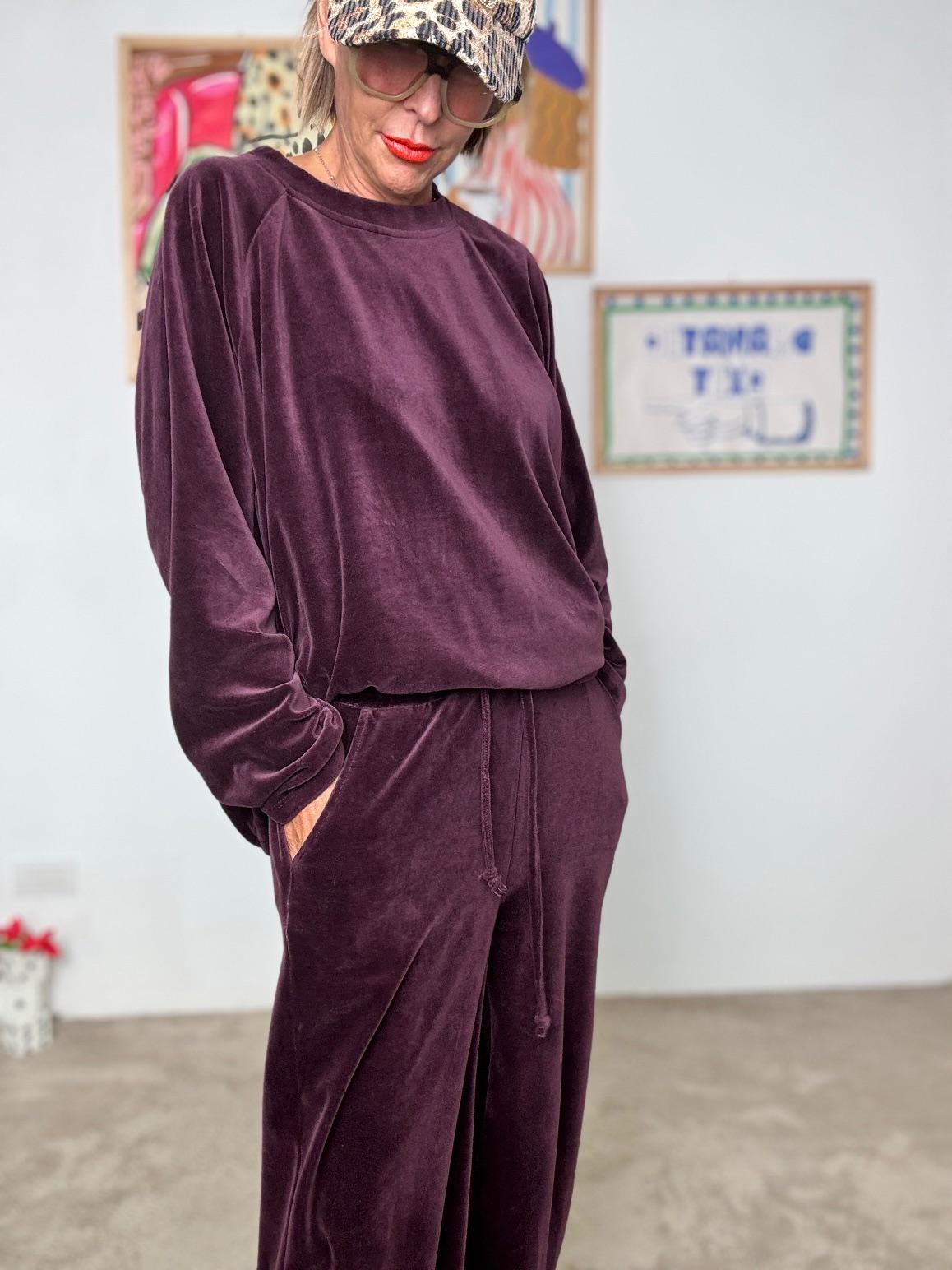 FEMALE - Pantalone in ciniglia con coulisse BORGOGNA P54657/ BORGOGNA FEMALE 