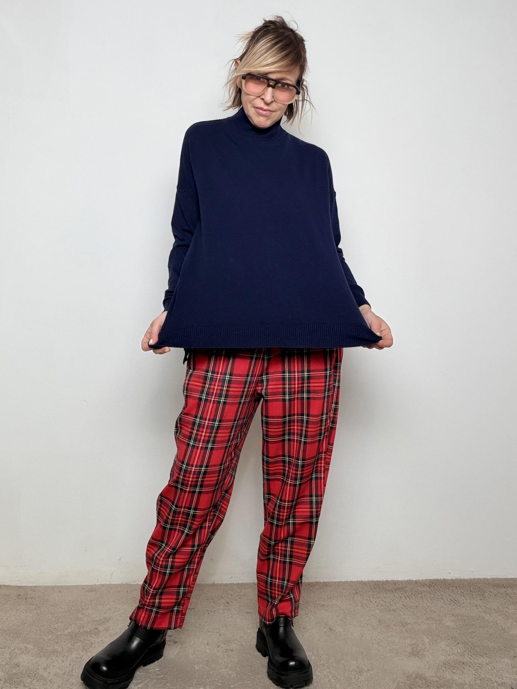 DEJA VU - MAGLIA COLLO IN PIEDI blu A25IL406/ BLU DEJA VU 