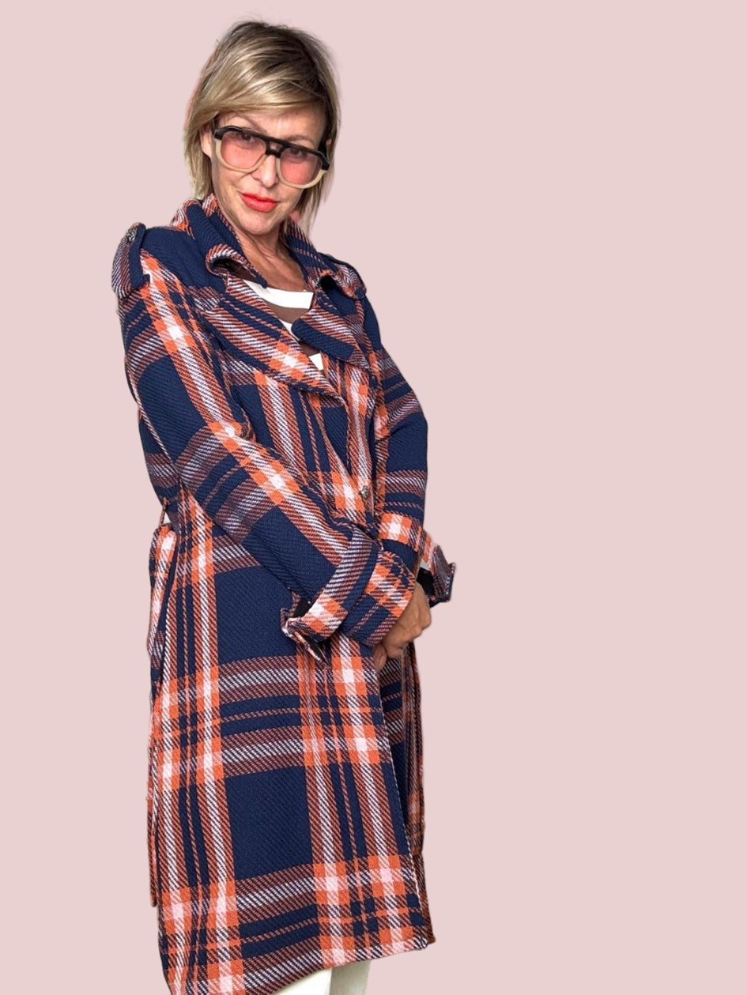 FEMALE - Cappotto Scottish Mood A6942-H9/ CHECK BLU/ORANGE FEMALE 