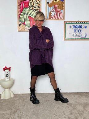 SUSY STAR - Cardigan donna viola oversize  morbido, trendy e super versatile VIOLA ST572002/ VIOLA SUSY STAR 
