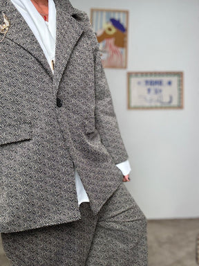 SUSY STAR - Giacca Doppiopetto Principe di Galles STS7294/ NERO SUSY STAR 