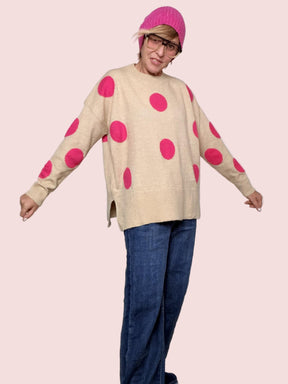 DEJA VU - Maglia Happy Pois BEIGE A25IL409/ BEIGE DEJA VU 