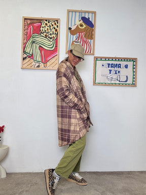 FEMALE - Giacca oversize a quadri  stile casual e super comfy BORDEAUX 33917YJP-1/ CHECK BORDEAU FEMALE 