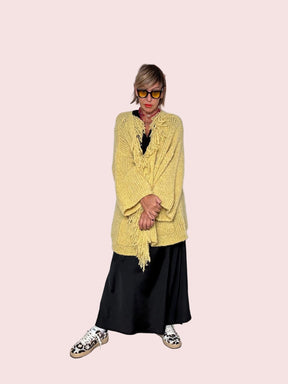 deja vu - Cardigan maxi effetto cocoon  Abbraccio di stile GIALLO A25SS602/ GIALLO DEJA VU 