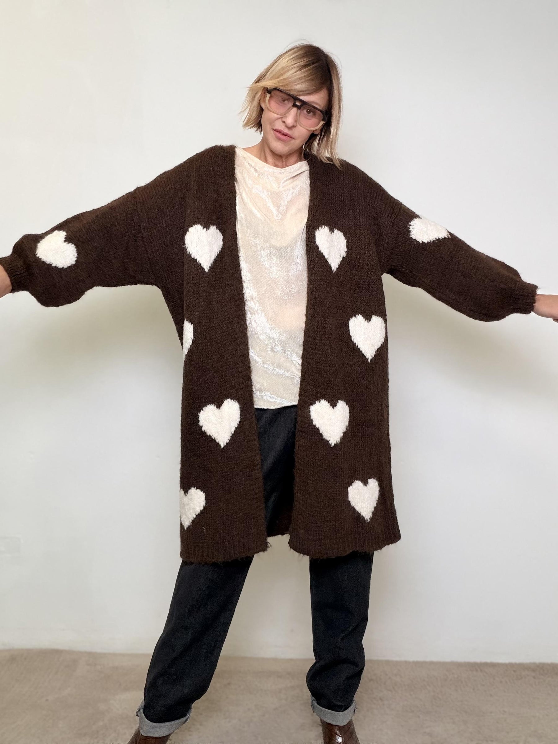 SUSY STAR - CARDIGAN CUORI OVUNQUE moro STWM39/ MORO SUSY STAR 