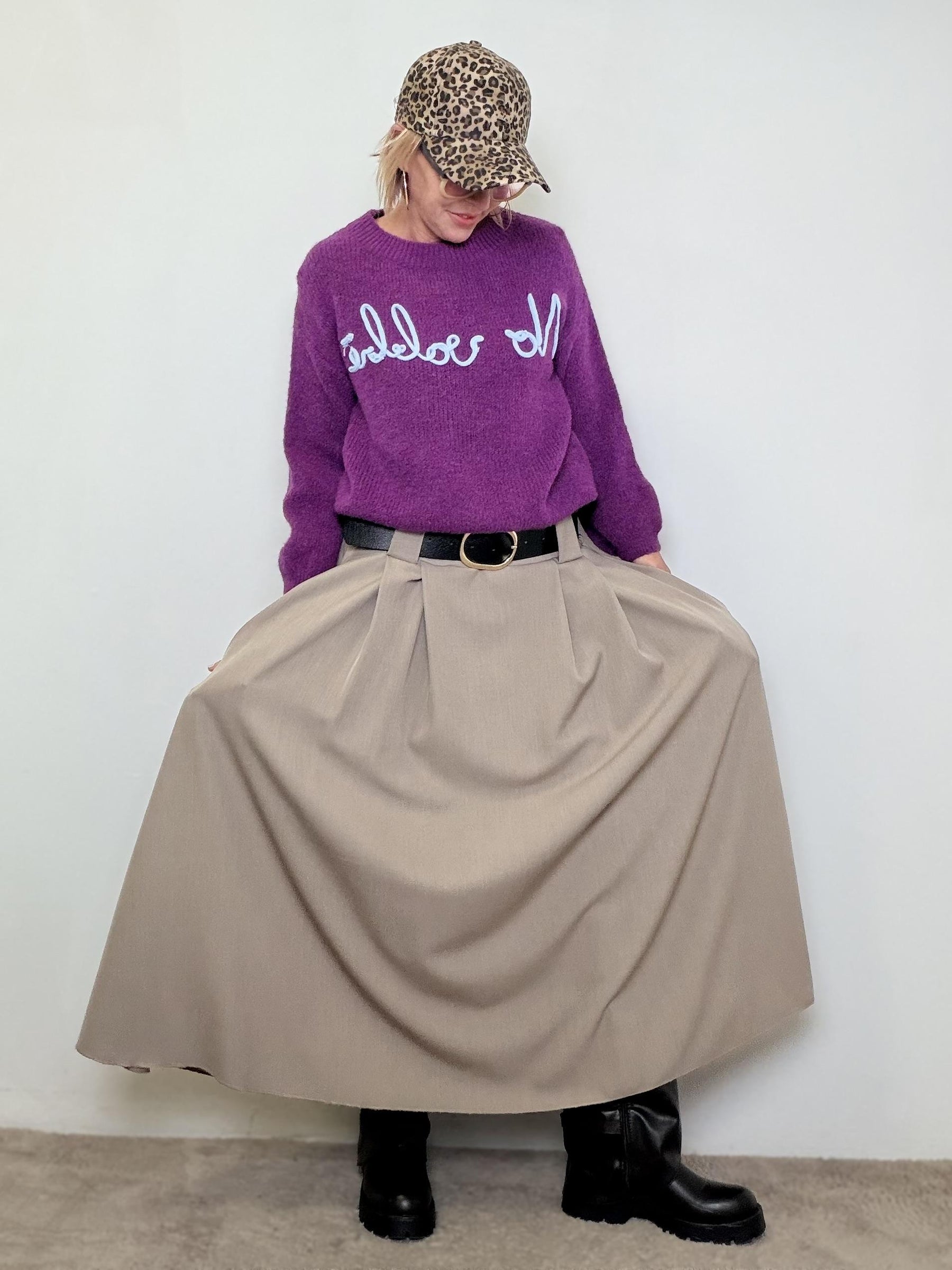 MAGLIA NO VABBE'  Ironica, morbida, irresistibile A2702/ VIOLA FEMALE 