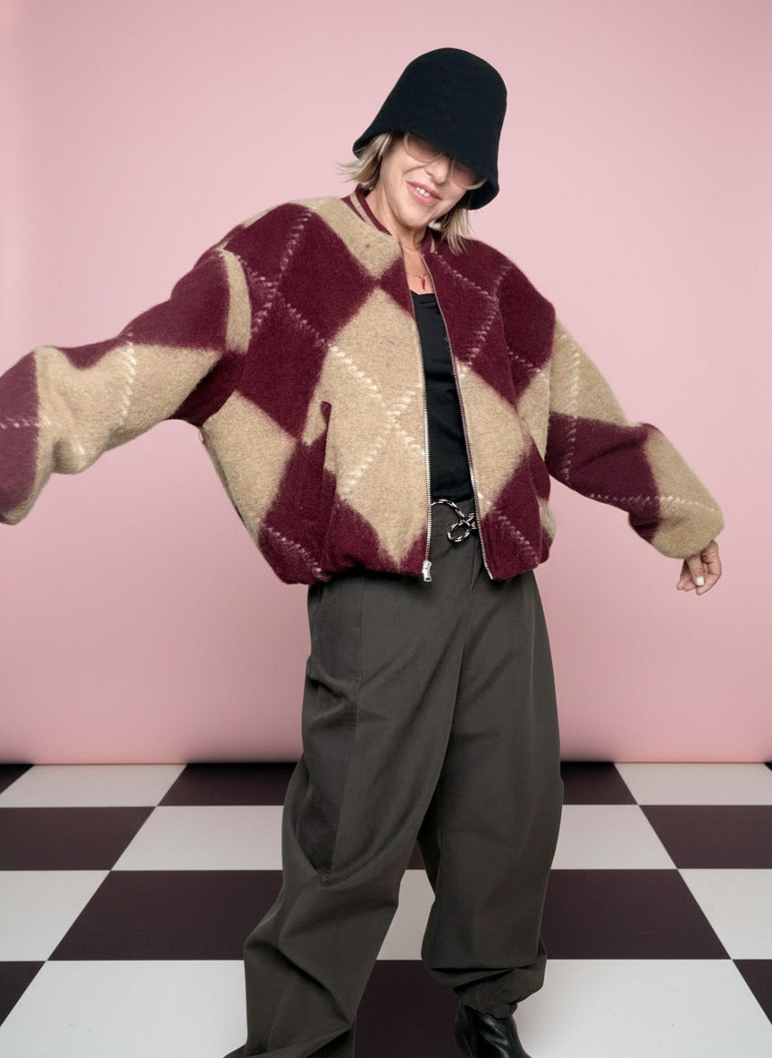 FEMALE - Bomber Cozy Check LD3860/ FANTASIA FEMALE 