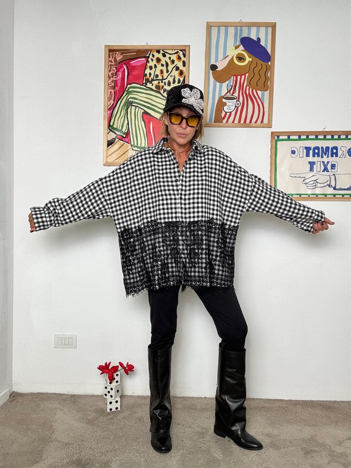 FEMALE - CAMICIA OVER  PARIS 19066/ CHECK FEMALE 