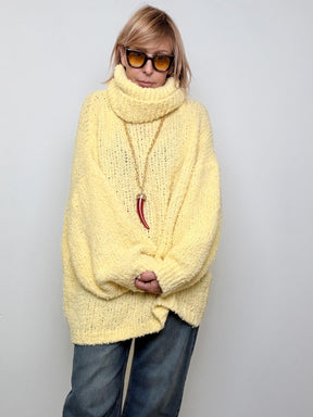 FEMALE - MAXI MAGLIA NUVOLETTA SOFT  il pullover che ti avvolge con leggerezza 9633/ GIALLO FEMALE 